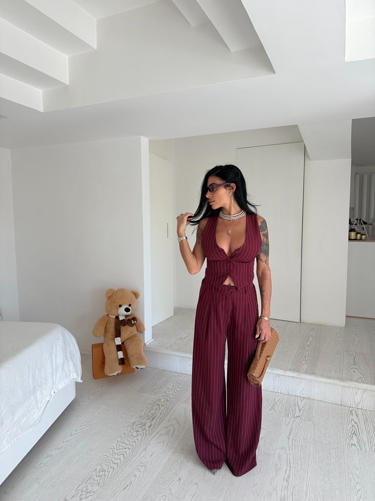 Tailleur gesso bordeaux