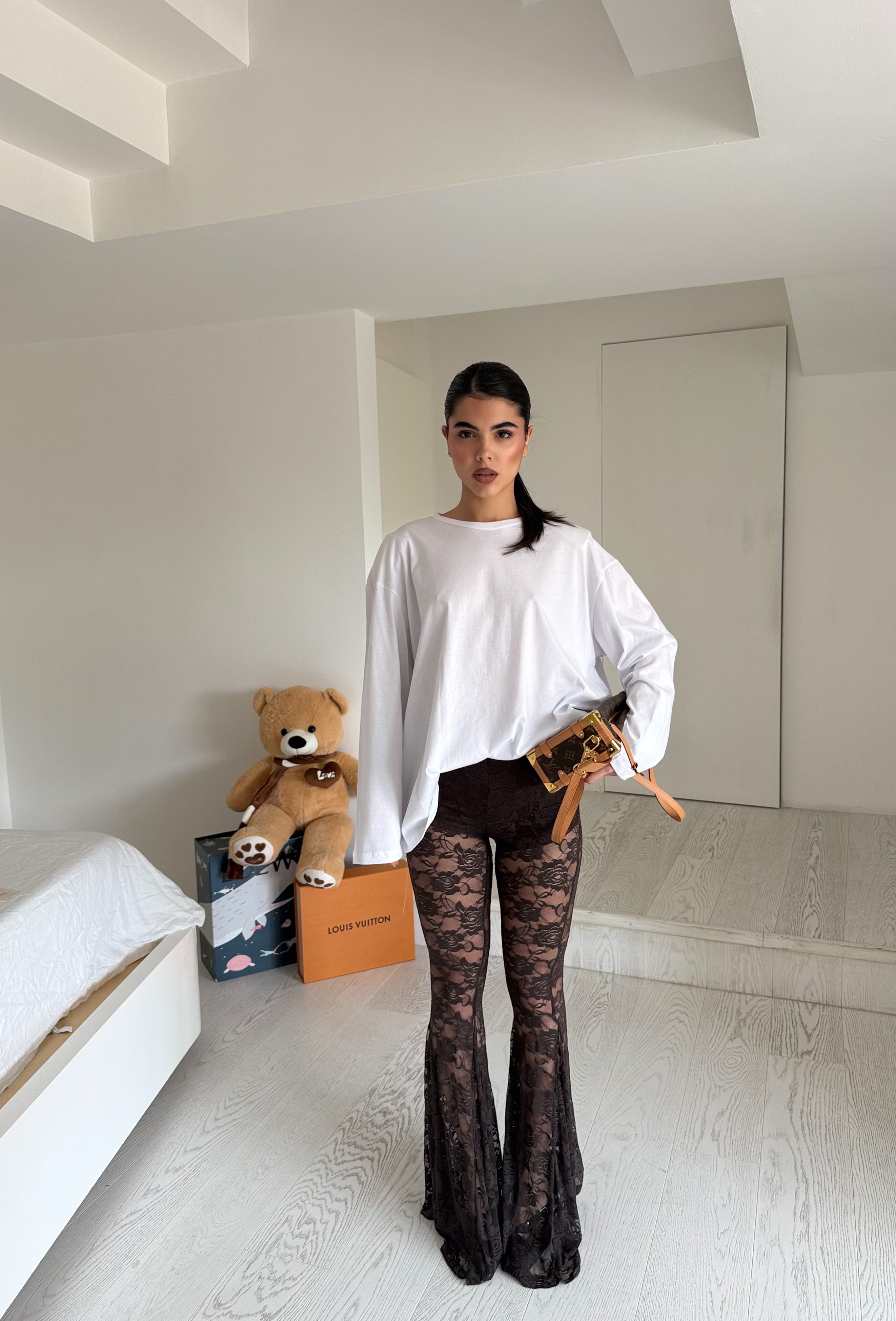 Leggings zampa merletto(2colori)