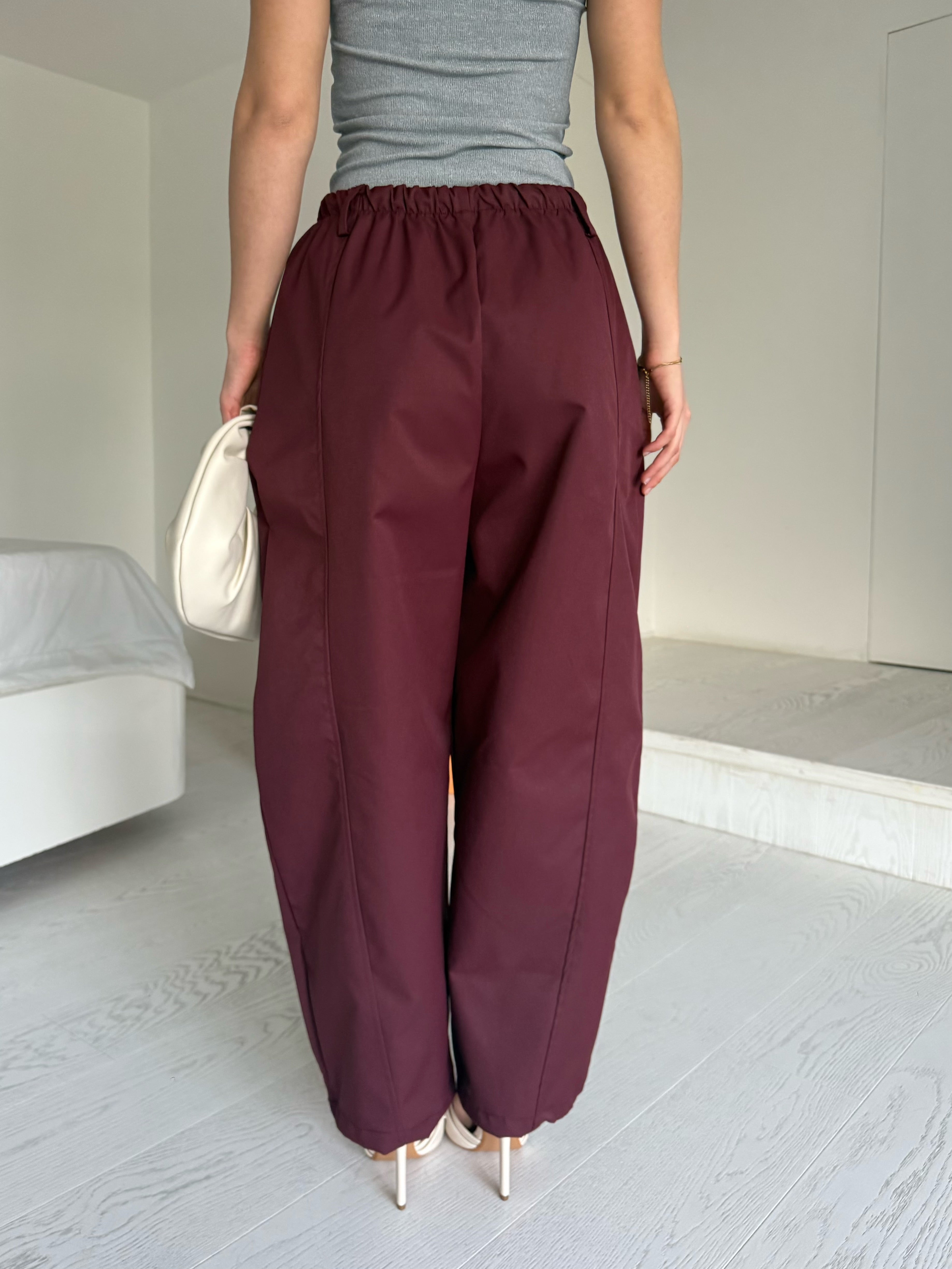 Pantalone balloon bordeaux