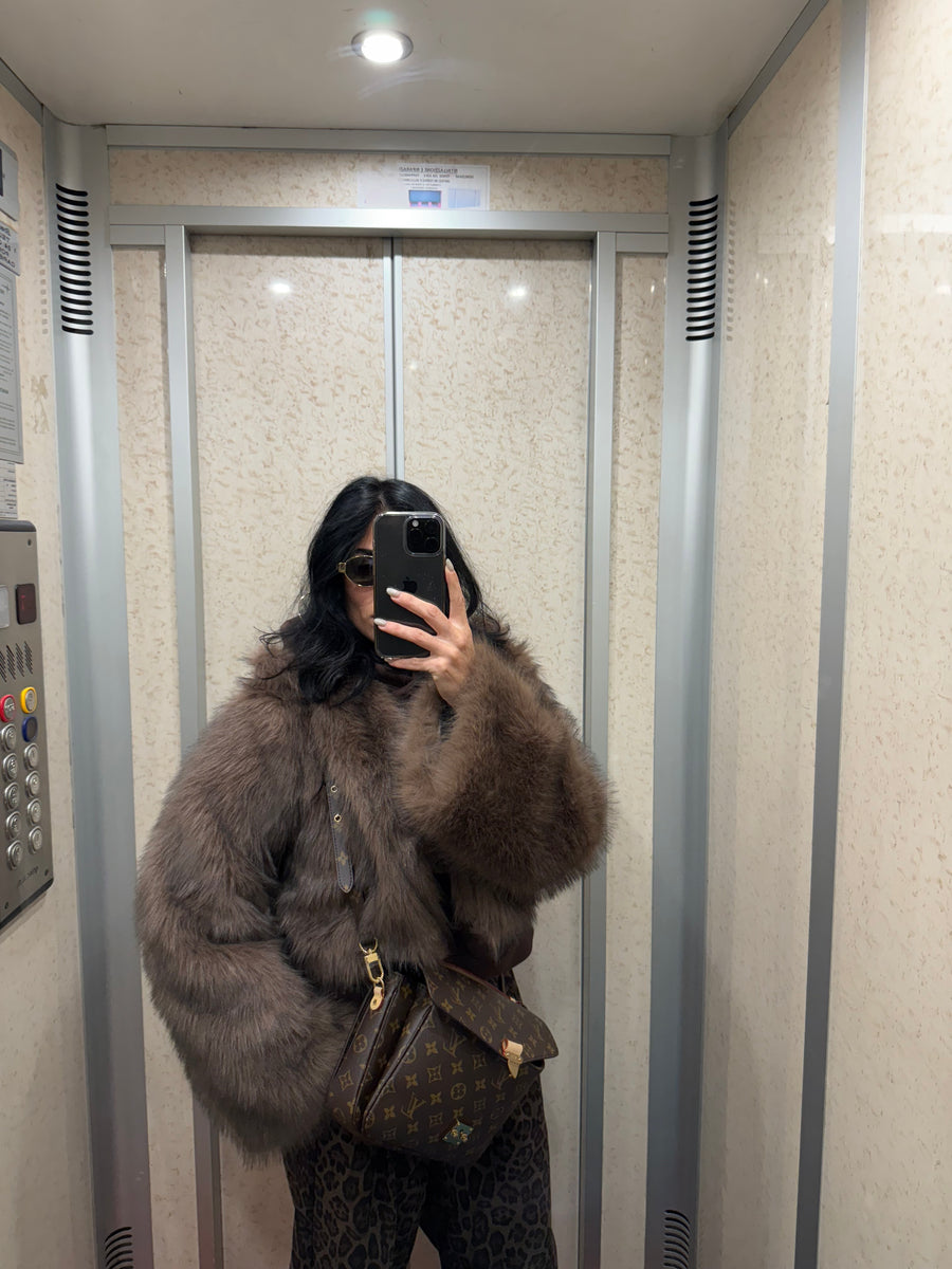 Eco-fur crop Brown