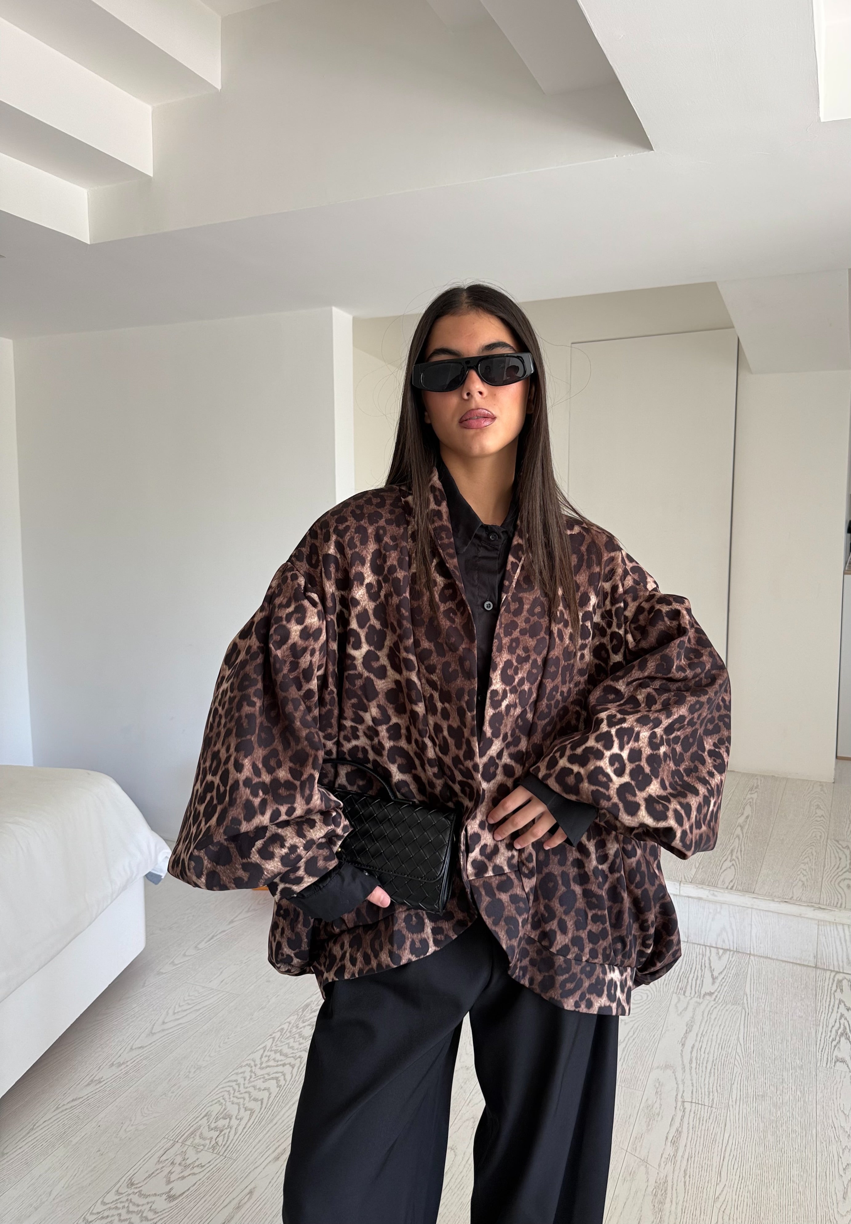 Giacca bomber animalier