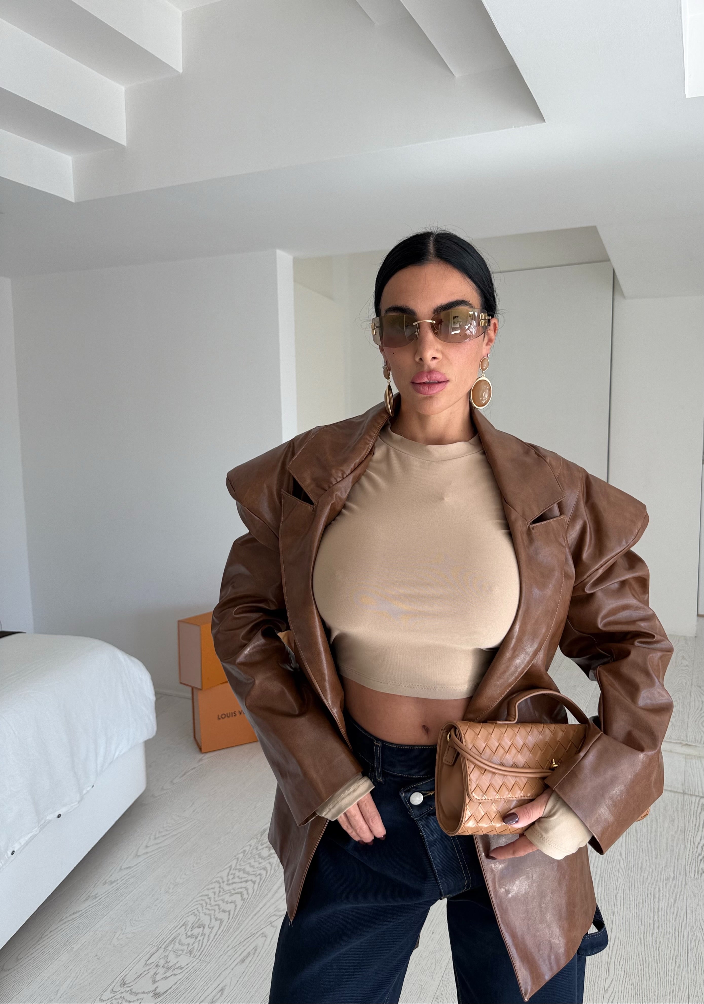 Giacca spaziale cuoio