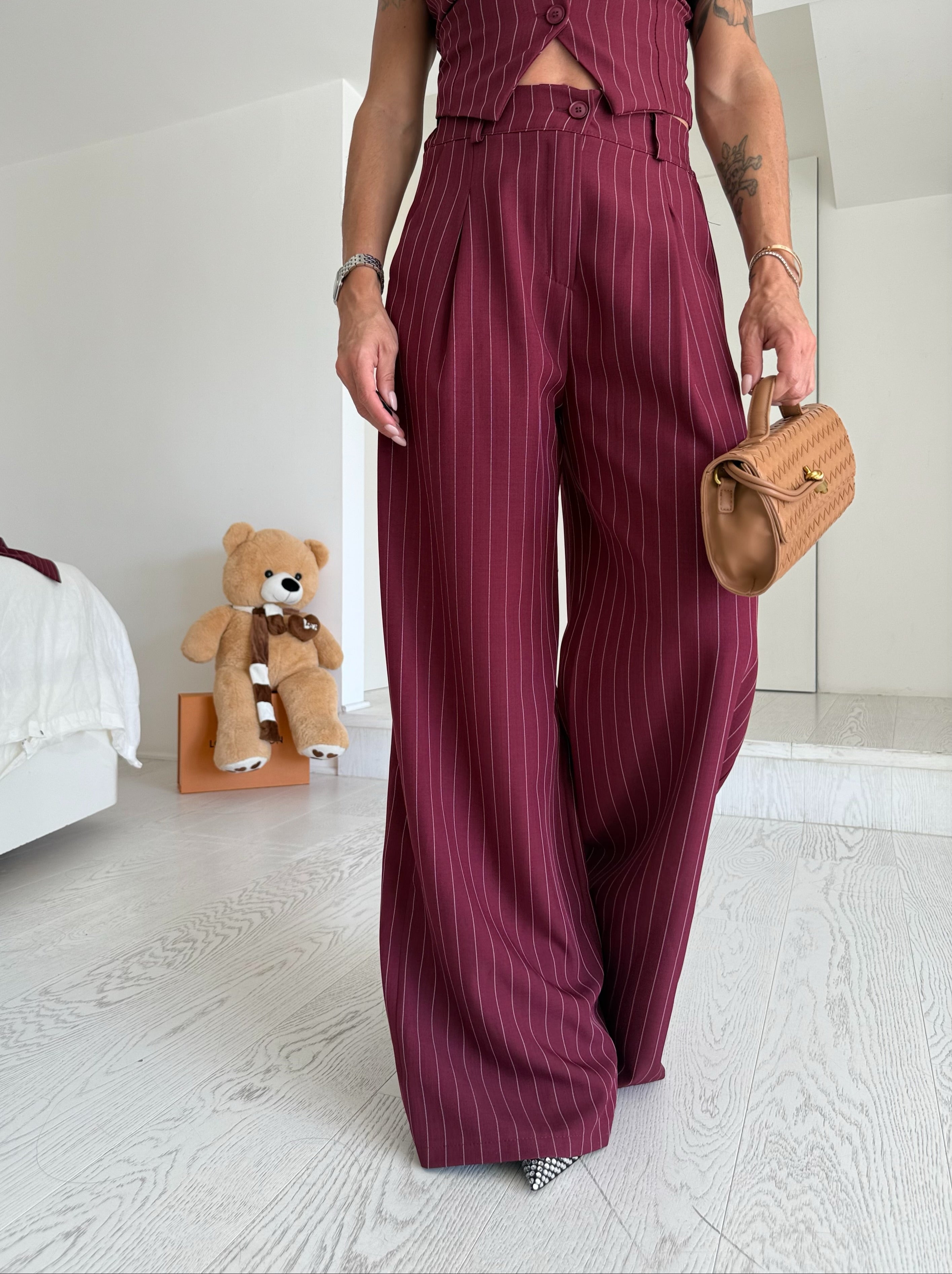 Tailleur gesso bordeaux