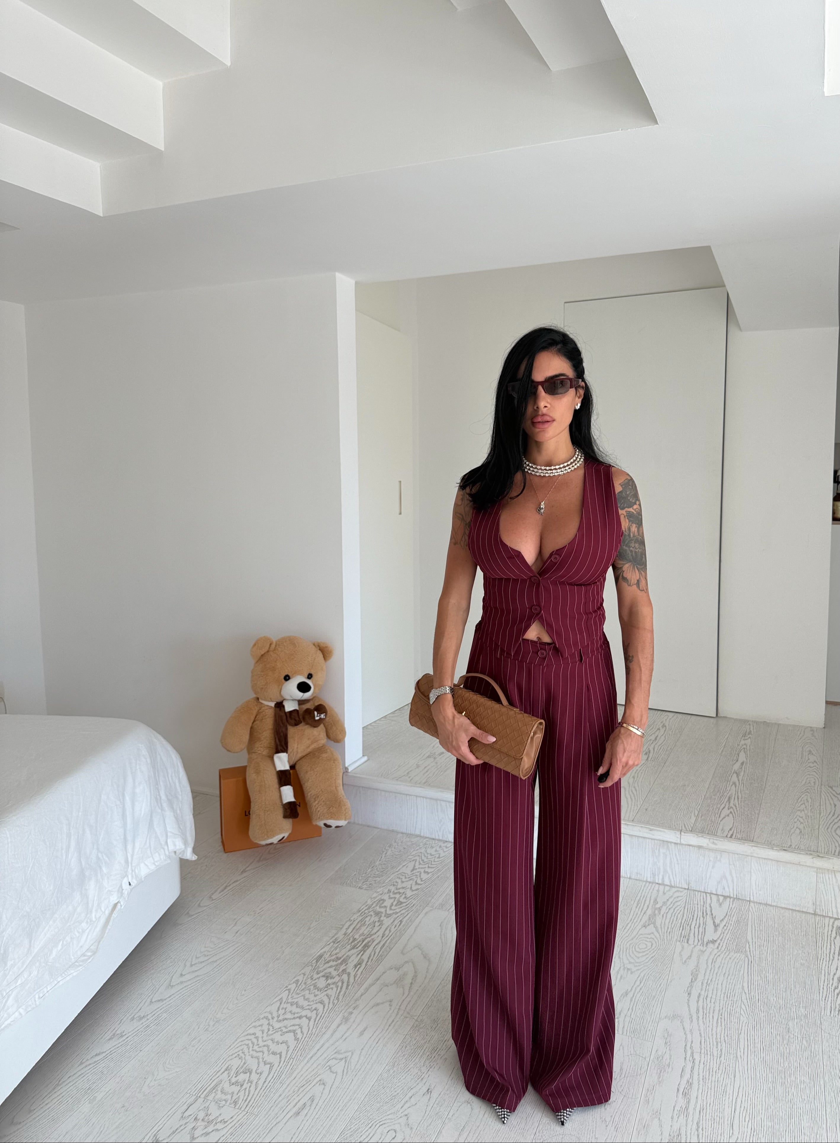 Tailleur gesso bordeaux