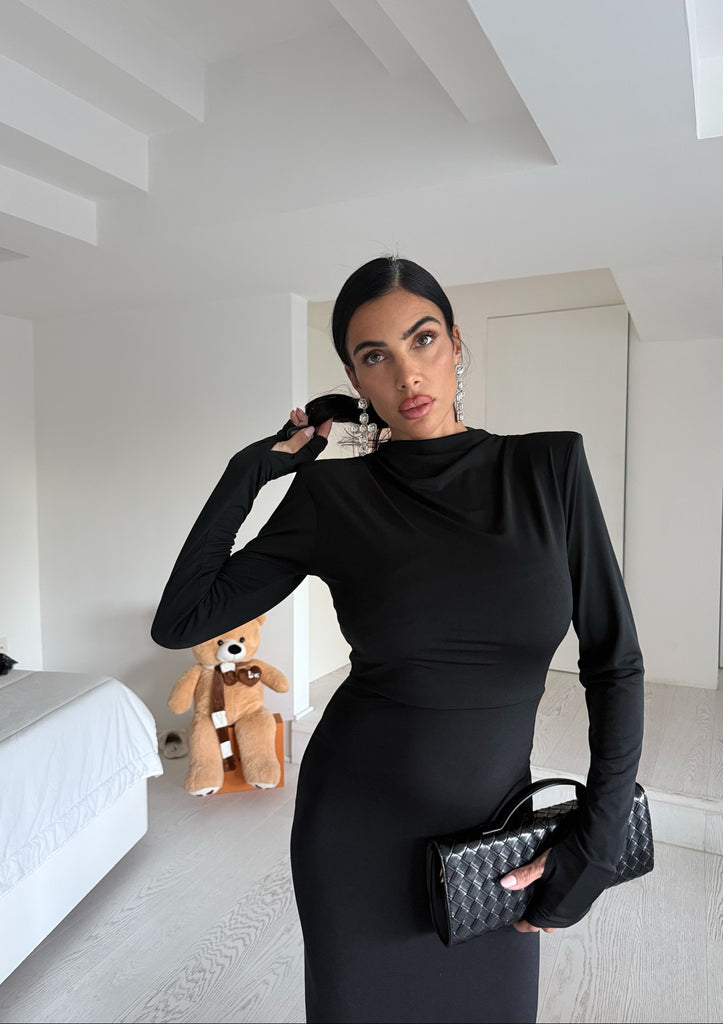 Longdress bustier black