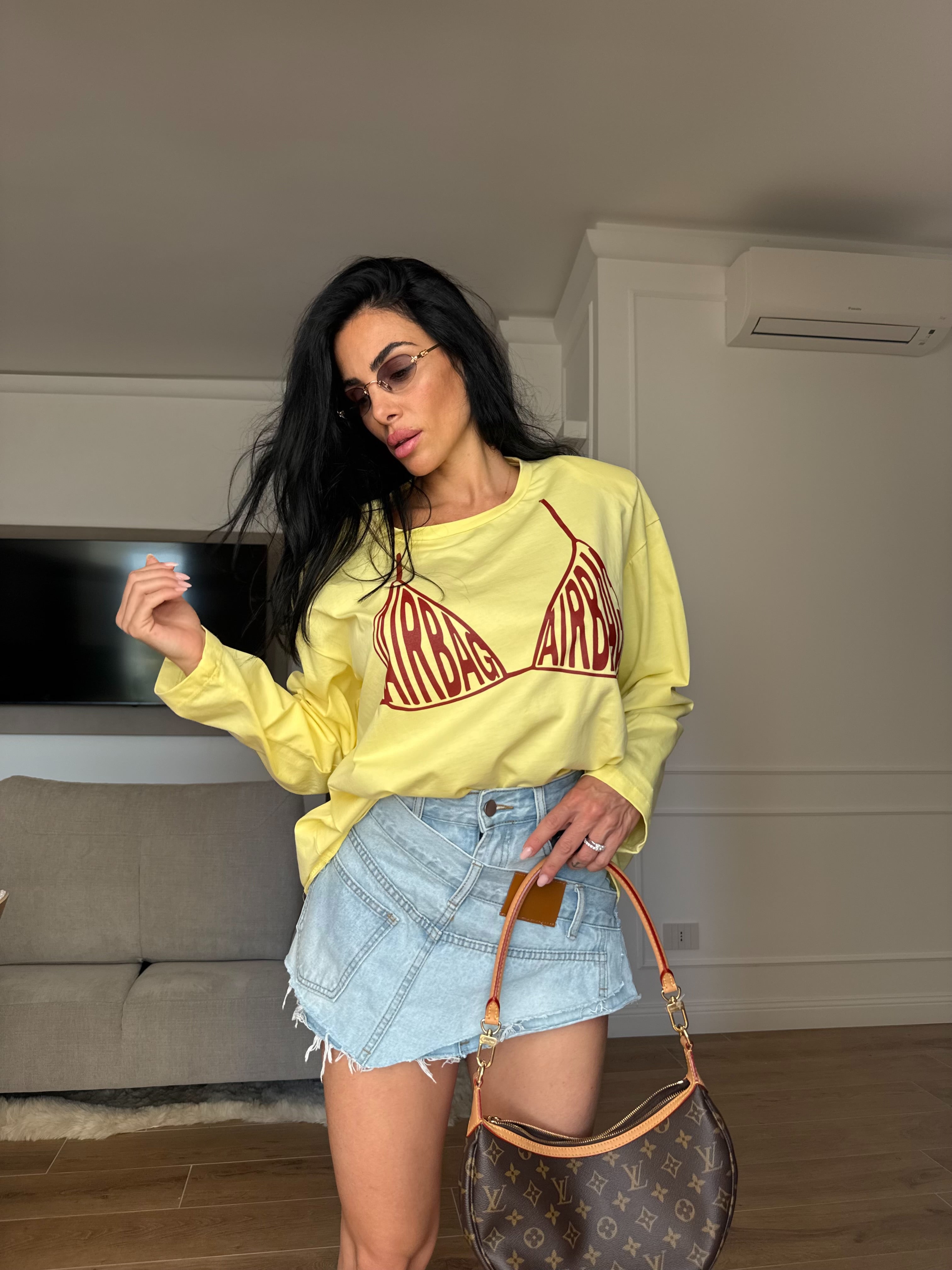 Minigonna jeans asimmetrica