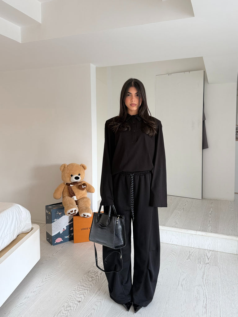 Polo maxi spalline black