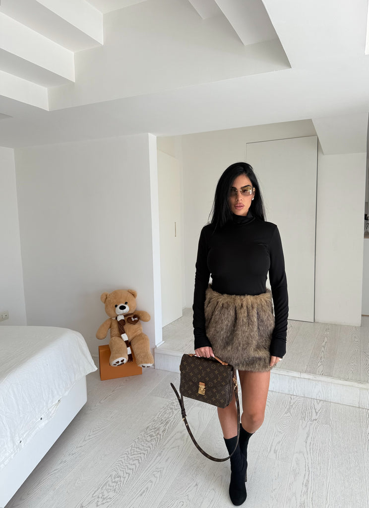 MiniDress pelliccia black