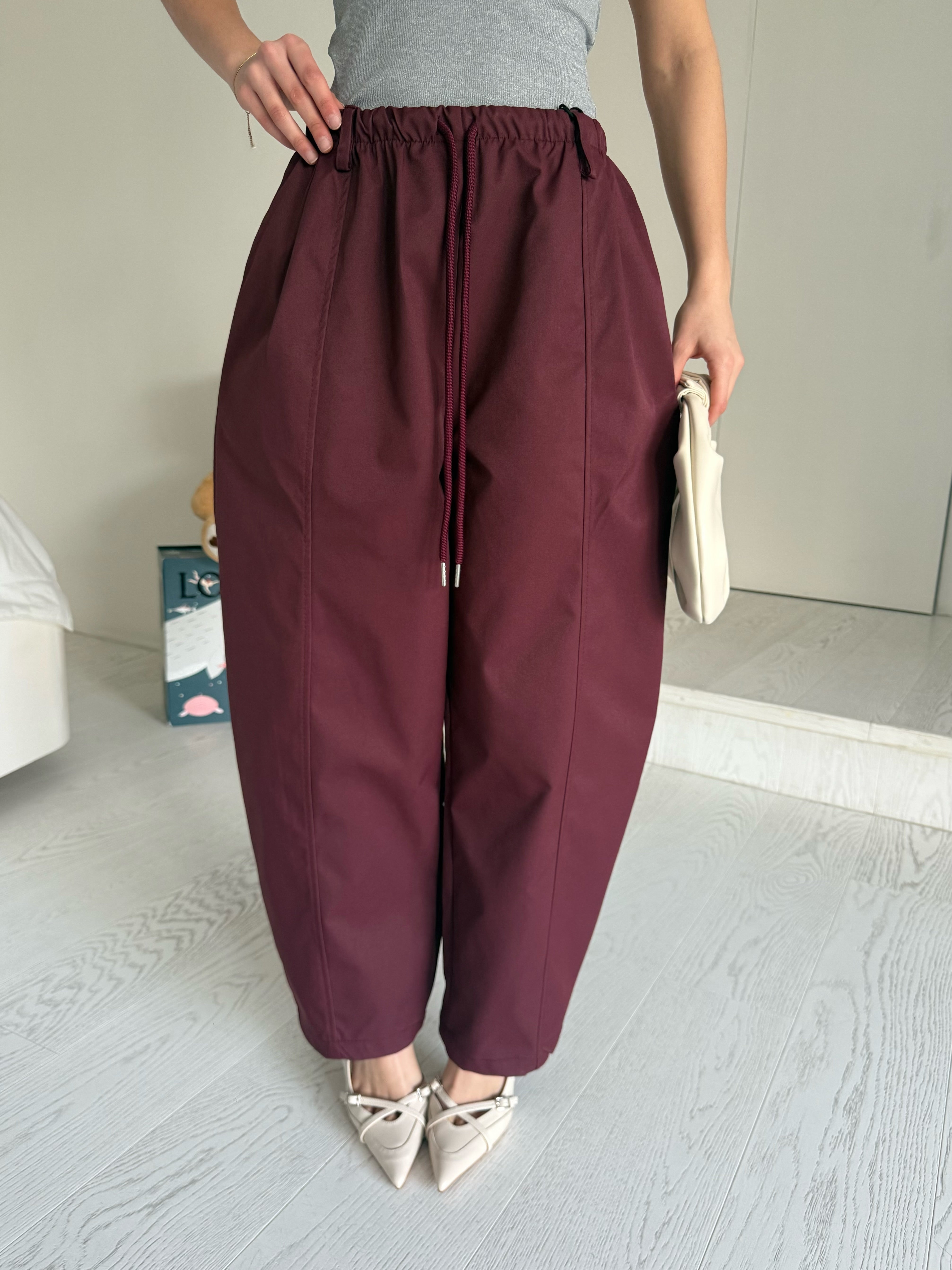 Pantalone balloon bordeaux