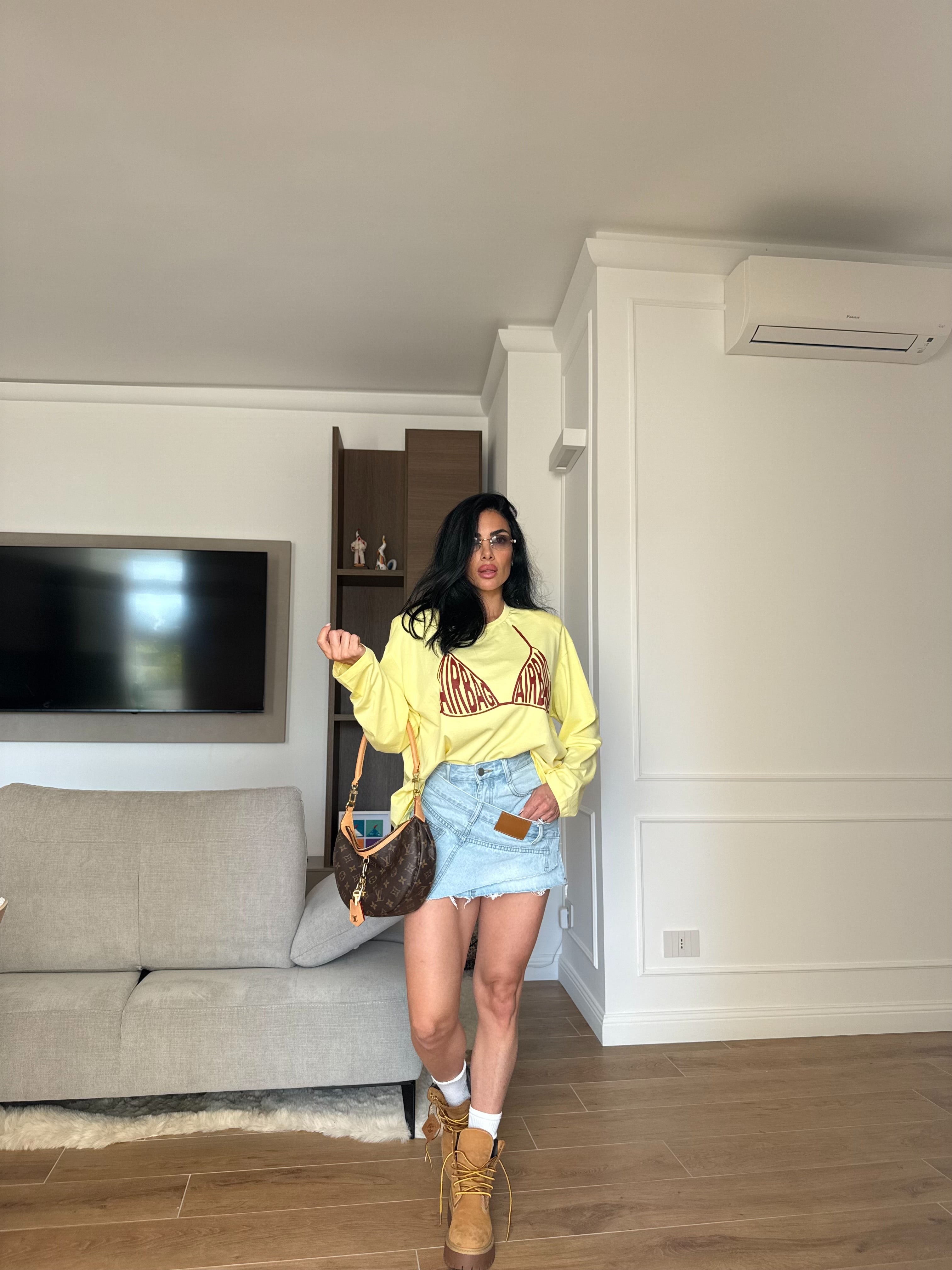 Minigonna jeans asimmetrica