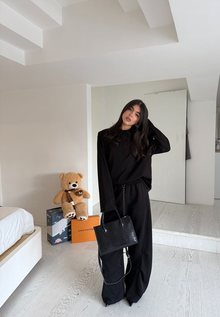 Polo maxi spalline black