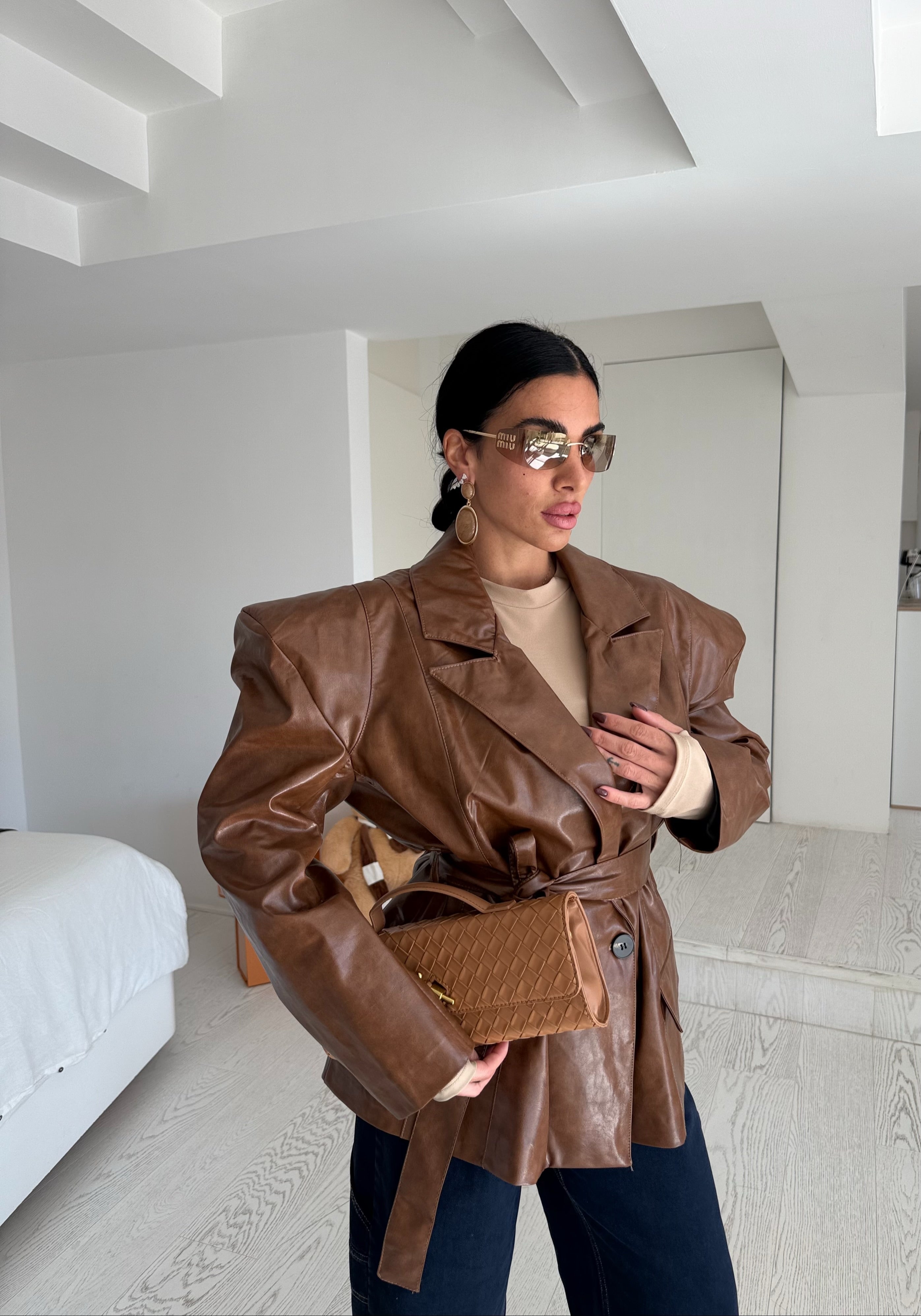 Giacca spaziale cuoio