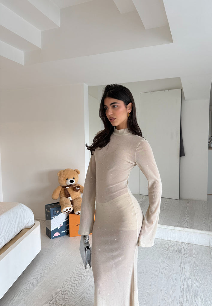 Abito nude strass