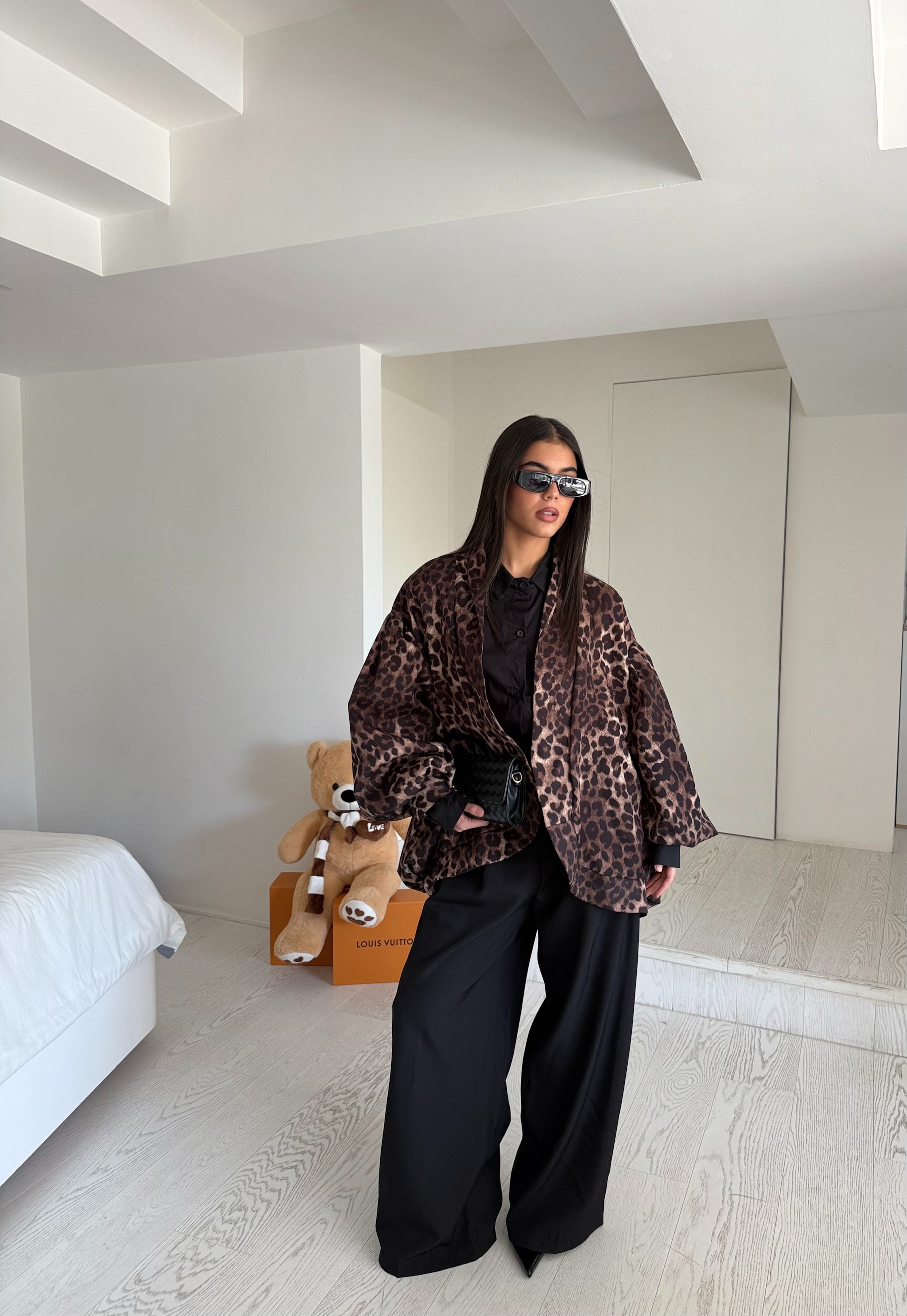 Giacca bomber animalier