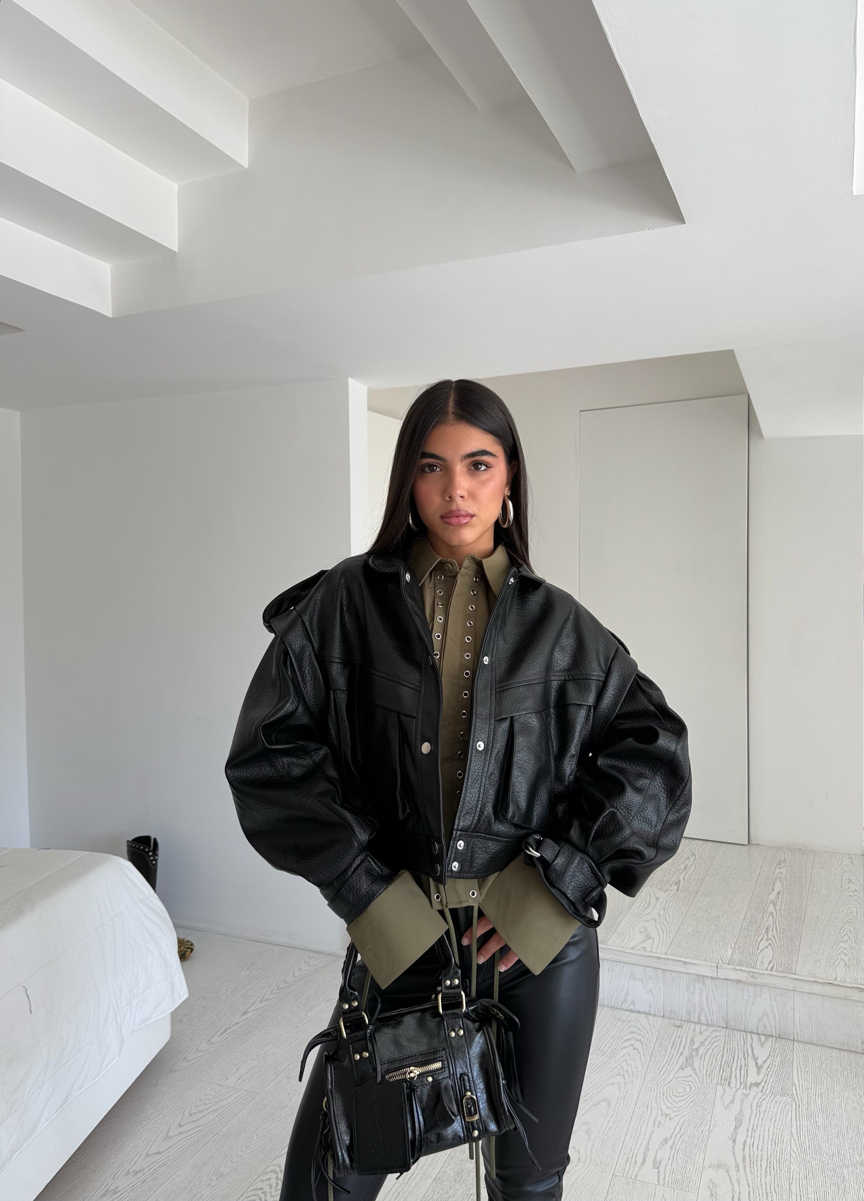 Chiodo giacca ecopelle