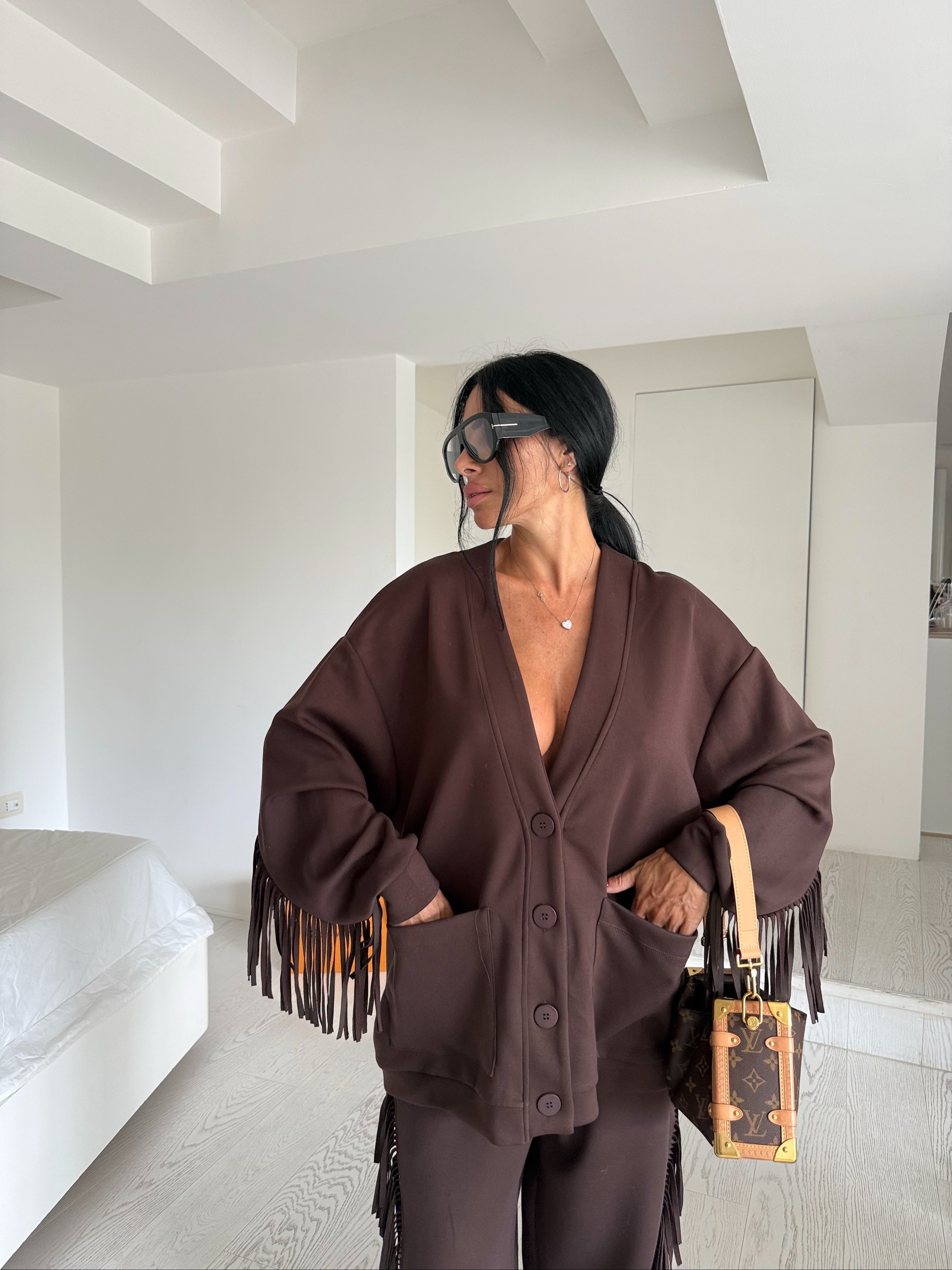 Cardigan frange lumina(2colori)