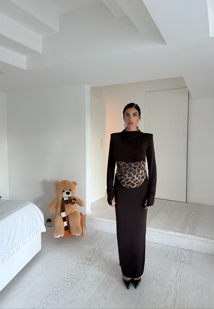 Longdress Bustier Brown