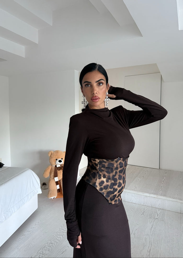 Longdress Bustier Brown